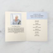  Blauwe Bloemen Foto Memorial Gevouwen Programma (Binnen)