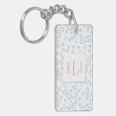 Blauwe bloemen foto sleutelhanger (Voorkant Links)