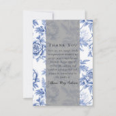 Blauwe Bloemen Foto Sympathy Funeral Memorial Bedankkaart (Voorkant)