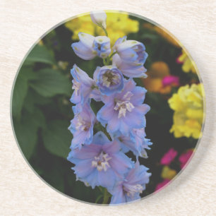 Blauwe bloemen foto zandsteen onderzetter