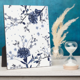 Blauwe bloemen fotoplaat