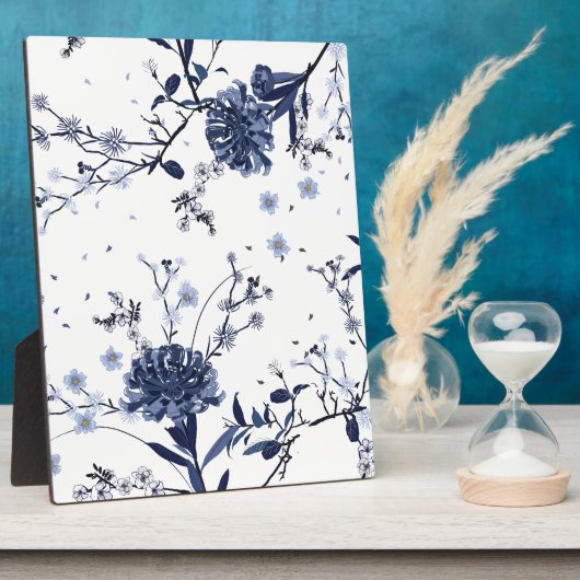 Blauwe bloemen fotoplaat (Zijkant)