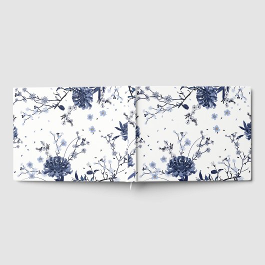 Blauwe bloemen gastenboek (Volledig)