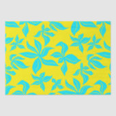 Blauwe Bloemen Geïllustreerd Patroon Tissuepapier (Voorkant)