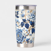 Blauwe bloemen geïsoleerde drinkbeker (Links)