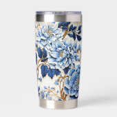 Blauwe bloemen geïsoleerde drinkbeker (Achterkant)