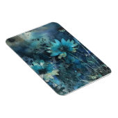 Blauwe bloemen gemengde media magneet (Rechterzijde)