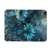 Blauwe bloemen gemengde media magneet (Horizontaal)