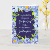 Blauwe bloemen Goddochter Gefeliciteerd Kaart (Gele Bloem)