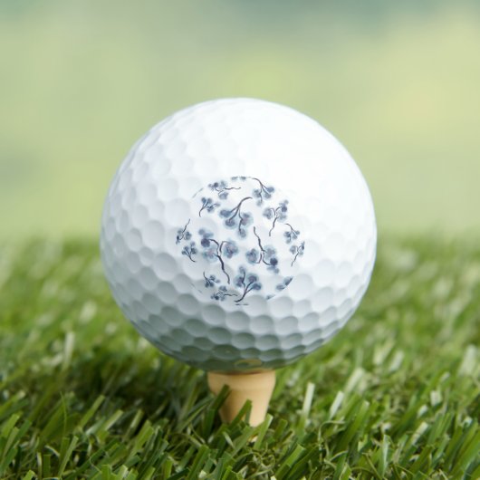 Blauwe Bloemen Golfbal Golfballen (Insitu Shirt)
