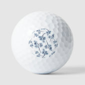 Blauwe Bloemen Golfbal Golfballen (Voorkant)