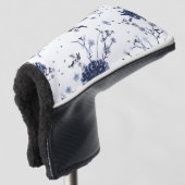 Blauwe bloemen golfheadcover (3/4 voorkant)