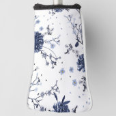 Blauwe bloemen golfheadcover (Draai 90)
