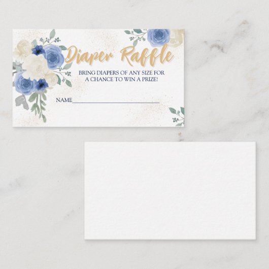 Blauwe Bloemen & Gouden Luier Raffle Enclosure Kaa Informatiekaartje (Voorkant / Achterkant)