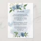 blauwe bloemen grienerige details informatiekaartje (Voorkant)