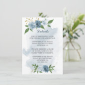 blauwe bloemen grienerige details informatiekaartje (Staand voorkant)