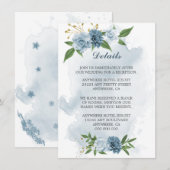 blauwe bloemen grienerige details informatiekaartje (Voorkant / Achterkant)