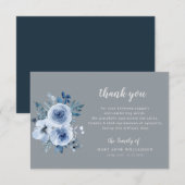 blauwe bloemen grijze begrafenis bedankt voor je o (Voorkant / Achterkant)