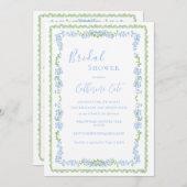 Blauwe bloemen grillig Vrijgezellenfeest Kaart (Voorkant / Achterkant)