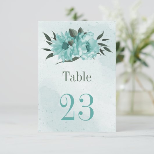 blauwe bloemen groen botanisch tafelnummer (Staand voorkant)