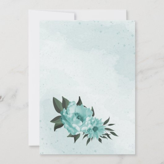 Blauwe bloemen groen botanische verjaardag kaart (Achterkant)