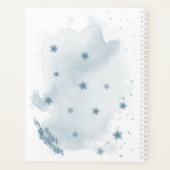 blauwe bloemen groen bruiloft planner (Achterkant)