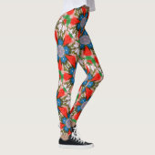 blauwe bloemen groen rood leggings (Rechts)