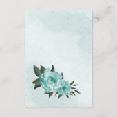 blauwe bloemen groen wedding informatiekaartje (Achterkant)