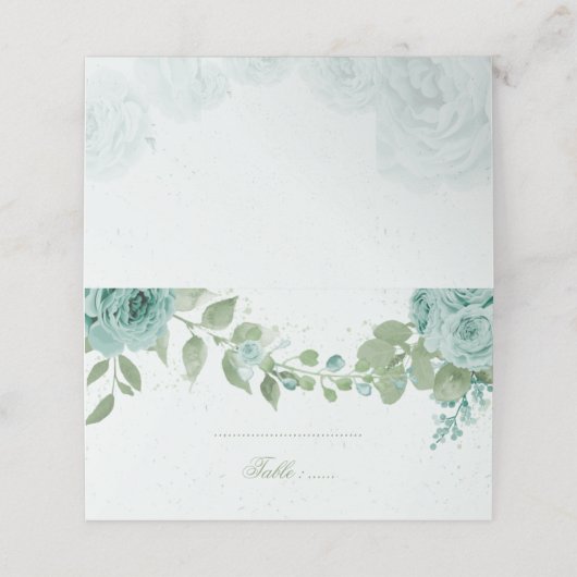  blauwe bloemen groene bladeren botanische plaatskaartje (Buitenkant ongevouwen)