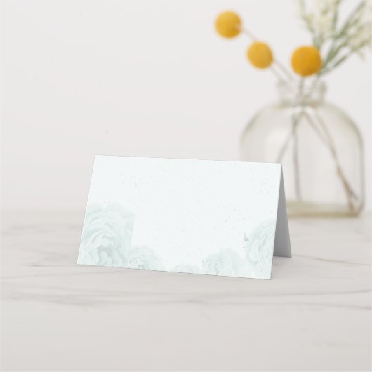  blauwe bloemen groene bladeren botanische plaatskaartje (Achterkant)