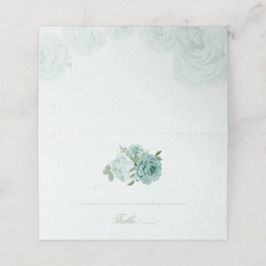  blauwe bloemen groene bladeren botanische plek c plaatskaartje (Buitenkant ongevouwen)