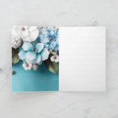 Blauwe bloemen groene bladeren gouden glitter Verj (Binnen)