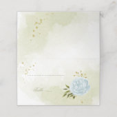  blauwe bloemen groene bladeren plaatskaartje (Buitenkant ongevouwen)