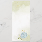 blauwe bloemen groene bruiloft menu (Achterkant)