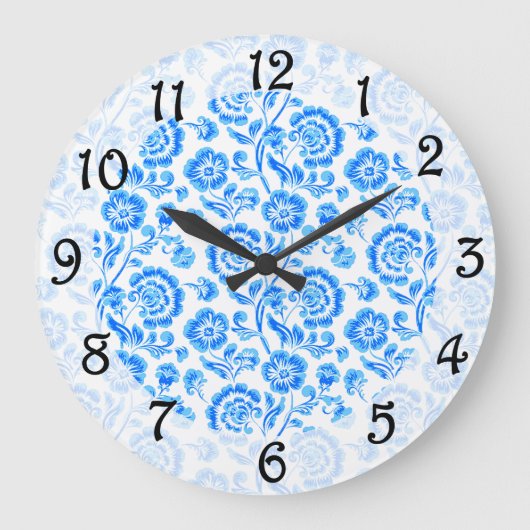 Blauwe bloemen grote klok (Voorkant)