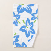 Blauwe bloemen handdoek (Handdoek)