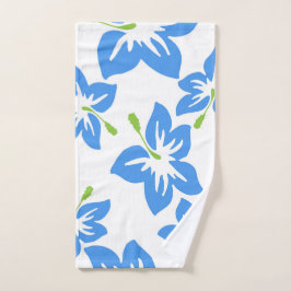 Blauwe bloemen handdoek