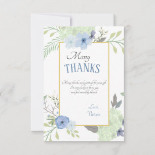 Blauwe bloemen Hartelijk dank Bedankkaart