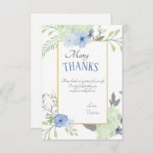 Blauwe bloemen Hartelijk dank Bedankkaart (Voorkant / Achterkant)