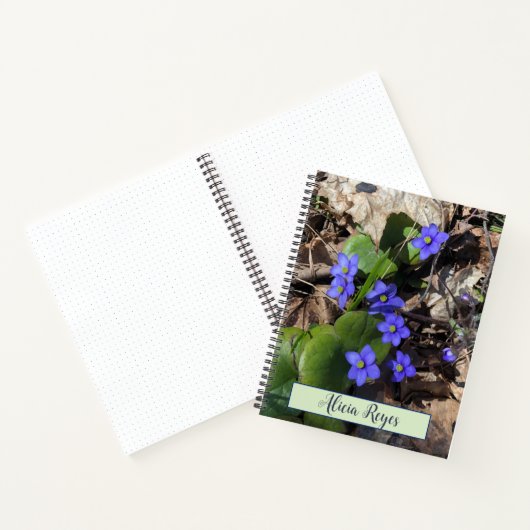 Blauwe bloemen, hepatisch notitieboek (Binnen)