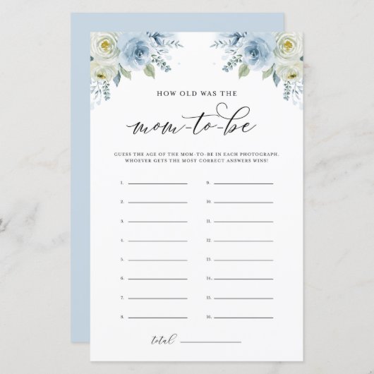 Blauwe Bloemen Hoe Oud Was de Aankomende Moeder Sp (Voorkant / Achterkant)