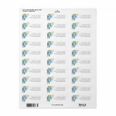 Blauwe Bloemen hortensia Retouradreslabels Etiket (Full Sheet)
