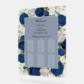 Blauwe Bloemen Huwelijk Transparante Zitting Grafi Acryl Bord (Hoek)