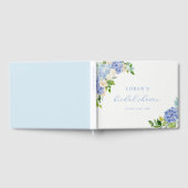 Blauwe Bloemen Hydrangea Bruiloftsfeest Gastenboek (Volledig)