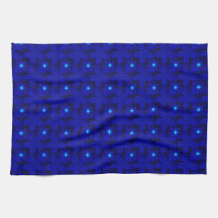 Blauwe bloemen in 3D, Artdeco Theedoek