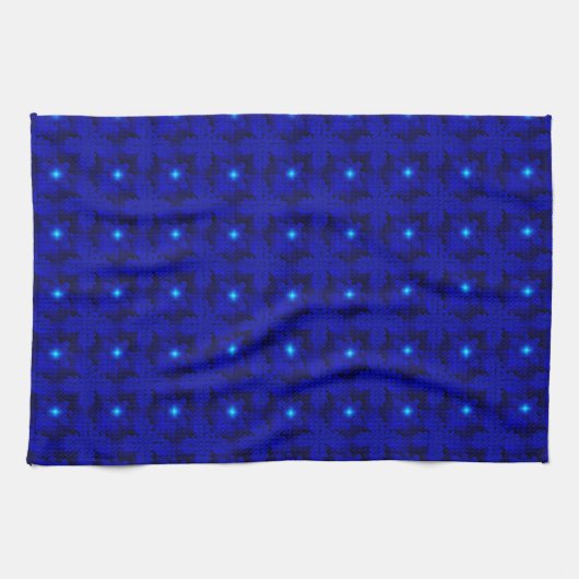 Blauwe bloemen in 3D, Artdeco Theedoek (Horizontaal)