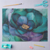 Blauwe Bloemen in Alcohol Ink Serie Design #19 Tissuepapier (Craft)