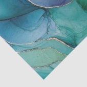 Blauwe Bloemen in Alcohol Ink Serie Design #19 Tissuepapier (Detail)