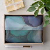 Blauwe Bloemen in Alcohol Ink Serie Design #9 Tissuepapier (Geschenk)