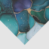 Blauwe Bloemen in Alcohol Ink Serie Design #9 Tissuepapier (Detail)